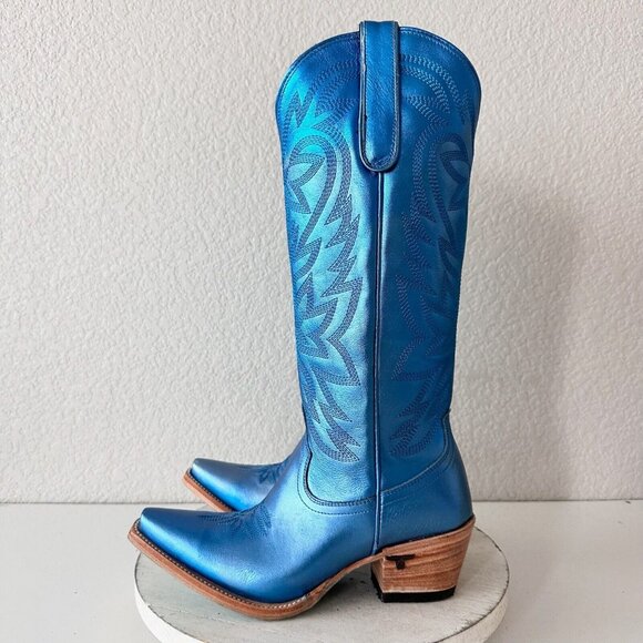Blue Heeled Boots - Picture 4 of 15